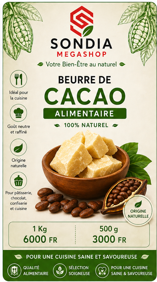 Etiquette Beurre de cacao alimentaire